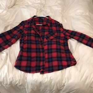 Long sleeve checkered print flannel